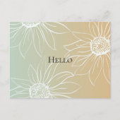 ミントピーチホワイトデイジーフローラ ポストカード (正面)