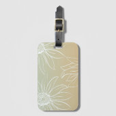 ミントピーチホワイトデイジーフローラ ラゲッジタグ (正面縦)