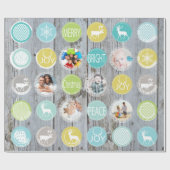 ミントファミリーフォトトナカイのクリスマス明メリーるい ラッピングペーパー (フラット)