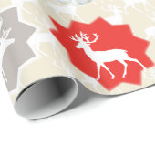 ミントファミリーフォトトナカイのクリスマス明メリーるい ラッピングペーパー (ロールコーナー)