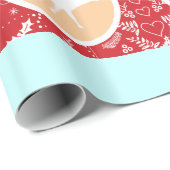 ミントファミリーフォトトナカイのクリスマス明メリーるい ラッピングペーパー (ロールコーナー)