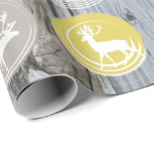 ミントファミリーフォトトナカイのクリスマス明メリーるい ラッピングペーパー (ロールコーナー)