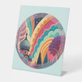 ミントファンタジードームペデスタルサイン – カスタマイズ可能 台座サイン (正面)