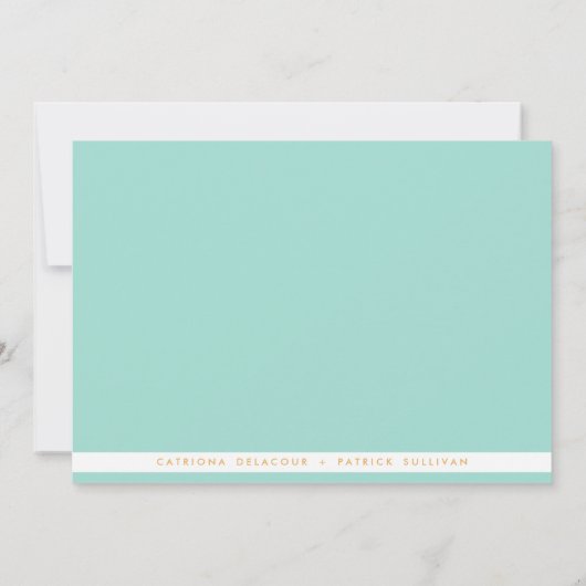 ミントフィッシュボーンパターンセーブ・ザ・デート案内 招待状 (裏面)