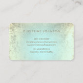 ミントフェイクグラディエントの金ゴールドフォイル蓮 名刺 (裏面)