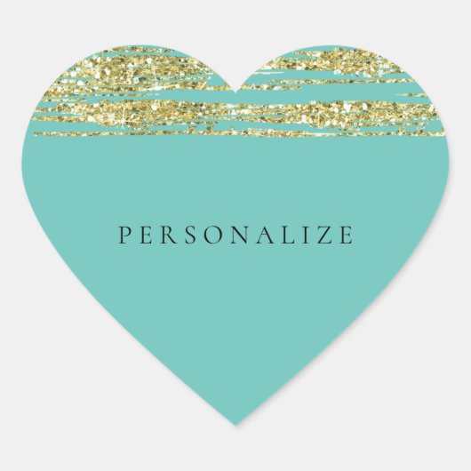 ミントフェイクグリッター赤面ピンクストライプ ハートシール (正面)