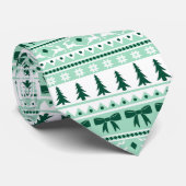 ミントフェイクグリーンのクリスマスセーター編みパターン ネクタイ (ロール)