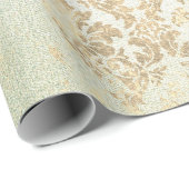 ミントフェイク金ゴールドフローラコテージグランジーダマスク ラッピングペーパー (ロールコーナー)