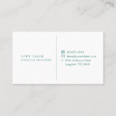 ミントフェミニングリーン金ゴールドヤナギの木の葉のパターン 名刺 (裏面)