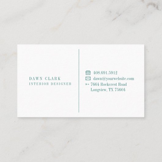 ミントフェミニングリーン金ゴールドヤナギの木の葉のパターン 名刺 (裏面)