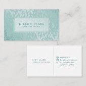 ミントフェミニングリーン金ゴールドヤナギの木の葉のパターン 名刺 (正面/裏面)