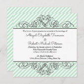 ミントフォーマルフローラフローリッシュ – 結婚式招待状 招待状 (正面/裏面)