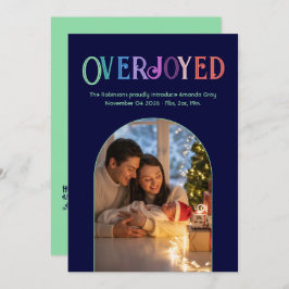 ミントフレッシュなクリスマスベイビーの誕生発表写真 シーズンカード