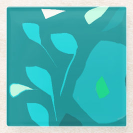 ミントフレーバーイラストレーションコースター ガラスコースター