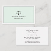 ミントフレーム弁護士ジャスティススケールプロフェッショナル 名刺 (正面/裏面)