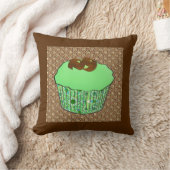 ミントフロステッドチョコレートカップケーキ、フラクタル背景 クッション (ブランケット)