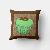 ミントフロステッドチョコレートカップケーキ、フラクタル背景 クッション (裏面)