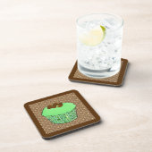 ミントフロステッドチョコレートカップケーキ、フラクタル背景 コースター (右側)