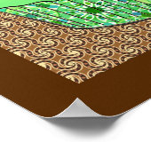 ミントフロステッドチョコレートカップケーキ、フラクタル背景 ポスター (角)