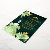 ミントフローラドレスエメラルドグリーンキンセアニェラ金ゴールド 箔招待状 (回転した状態)