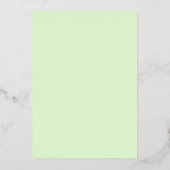 ミントフローラドレスエメラルドグリーンキンセアニェラ金ゴールド 箔招待状 (裏面)