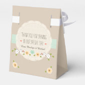 ミントフローラボー結婚式の引き出物箱 フェイバーボックス (裏面サイド)