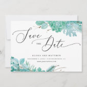 ミントフローラ多肉株。冬のサボテン結婚の セーブザデート (正面)