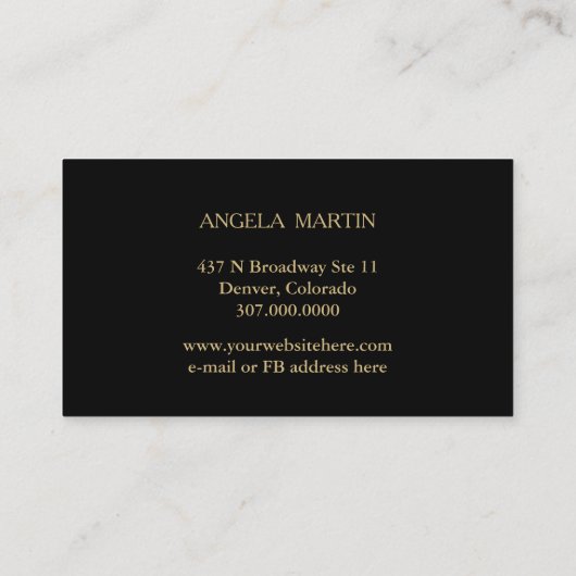 ミントフローラ金ゴールドフレームプロフェッショナル 名刺 (裏面)