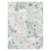 ミントブモダンラックバラ金ゴールドフローラ大理石 テーブルクロス (正面)