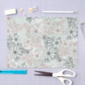 ミントブモダンラックバラ金ゴールドフローラ大理石 薄葉紙 (クラフト)