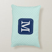 ミントブモダンルー水玉模様モノグラム アクセントクッション (裏面(縦))