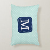 ミントブモダンルー水玉模様モノグラム アクセントクッション (正面(垂直))