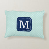 ミントブモダンルー水玉模様モノグラム アクセントクッション (裏面)