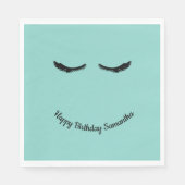 ミントブラックまつげグラム誕生日 スタンダードランチョンナプキン (正面)