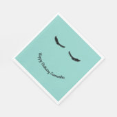 ミントブラックまつげグラム誕生日 スタンダードランチョンナプキン (角)