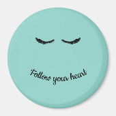 ミントブラックまつげ釉薬 マグネット (正面)