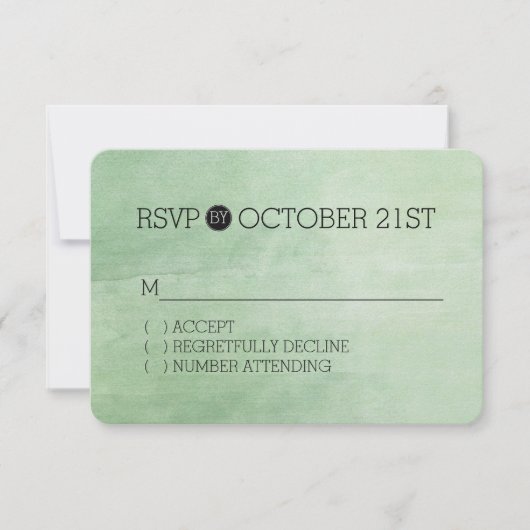 ミントブリーズウォーターカラーRSVP 出欠カード (正面)