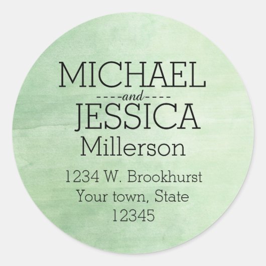 ミントブリーズ水の色のアドパーソナライズされたレス ラウンドシール (正面)