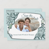 ミントブルーの水に富んだ多肉類/パイングリーン 案内ポストカード (正面/裏面)