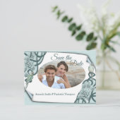 ミントブルーの水に富んだ多肉類/パイングリーン 案内ポストカード (スタンド正面)