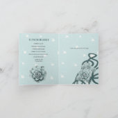 ミントブルーカップルシャワーの水のような多汁 招待状 (内部)