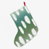 ミントブルーグラデーションフェザー ラージクリスマスストッキング (裏面 (吊り時))