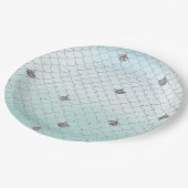 ミントブルーシルバーグラデーショングリッターマーメイド ペーパープレート (アングル)