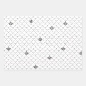 ミントブルーシルバーグラデーショングリッターマーメイド ラッピングペーパーシート (正面3)