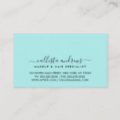 ミントブルーシルバーグラデーショングリッターメイクアップヘアサロン 名刺 (裏面)
