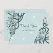 ミントブルーパイングリーン多肉株ありがとう 案内ポストカード (正面/裏面)