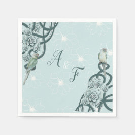 ミントブルーパイングリーン多肉株 スタンダードカクテルナプキン