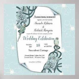 ミントブルーパイングリーン多肉株 ポスター