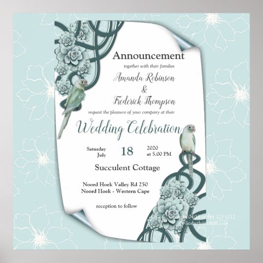 ミントブルーパイングリーン多肉株 ポスター (正面)