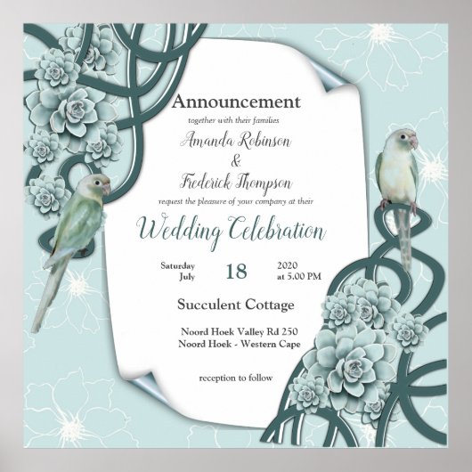 ミントブルーパイングリーン多肉株 ポスター (正面)